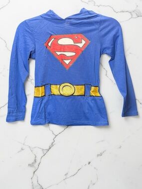 Kids Superhero Long Sleeve Shirt - Blue and Gold